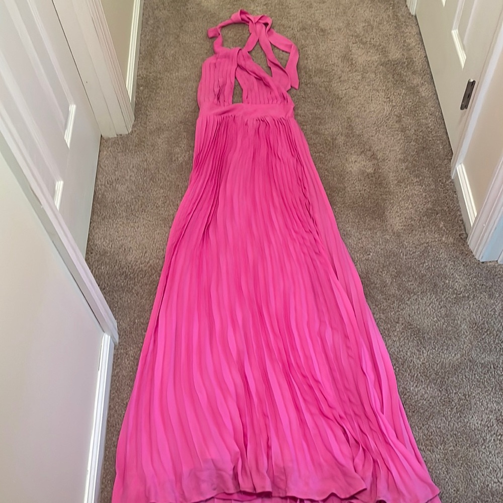 Hot pink wedding guest dress